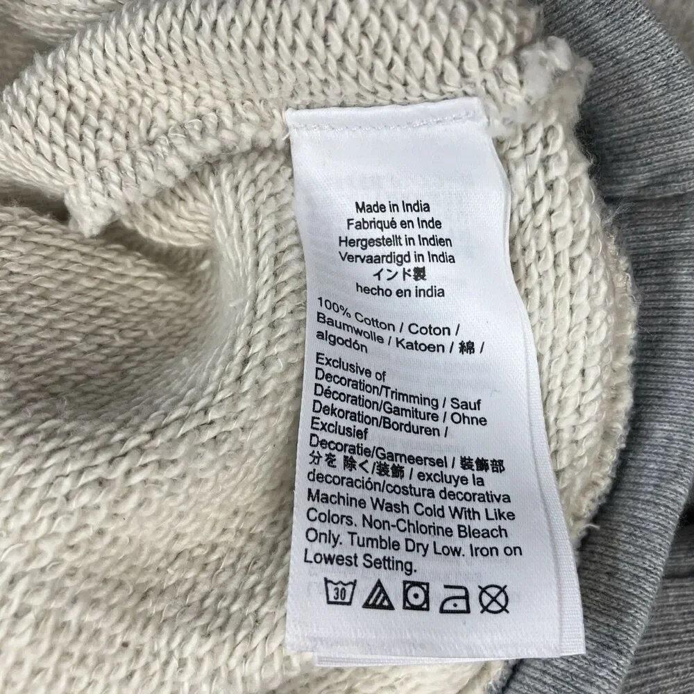 J Crew Eyelet Collar Sweatshirt Womens XS Gray Heritage Terry Puff Sleeve CS610